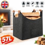 Heavy Duty Felt Log Bag Firewood Large Storage Tote 57L Wood Carrier Space NEW