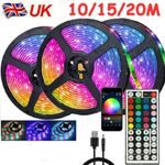 1-20m LED Strip Lights RGB 5050 Colour Changing Tape Cabinet Kitchen TV Lighting