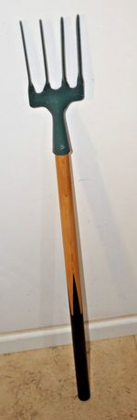 Vintage 1960's English Twisted Steel Garden Long Handle Fork Weeder Raised Beds