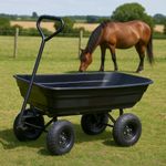 75L Garden Dump Cart Wheelbarrow 300kg Tipping Trolley Allotment Trailer