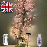 96 LED Cherry Blossom USB Tree Light 6FT 8 Modes Rattan Branch Lamp Decor