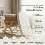 Baby Moses Basket Replacement Mattress Quilted Breathable Removable Cover Fits