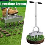Lawn Core Aerator, Hollow Tine Grass Aerating Tool Manual Garden Soil Plugger 4