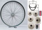 26"  DISC BRAKE MOUNTAIN BIKE WHEEL REAR + CASSETTE FITTED, 7, 7M, 8, 9 10