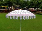 Handmade Cotton Hand Block Floral Print Garden Umbrella Sun Shade Indian Parasol