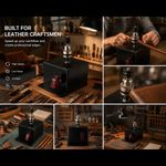 Desktop Electric Leather Edge Burnishing Machine Burnisher Polisher Ebony Set