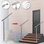 Stainless steel handrail entrance for stairs suitable for outdoor Black Silver
