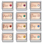 Italian Birth Stone Charms 9mm Fits Nomination Link Charm Bracelets Jewellery