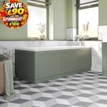 1700mm Front Bath Panel Traditional Bathroom 18mm MDF Matt Green With Plinth
