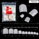 500 Acrylic False Fake Artificial Toe Nails Tips Natural Full Cover - UK Seller 