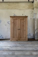 ANTIQUE Solid PINE Cabinet, Linen Cupboard, Farmhouse, Vintage, Rustic Storage