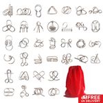 36 Metal Brain Teasers Adult Kids Puzzle Crafts Ring Educational Fidget Toys