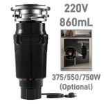 860ML 375/550/750W Food Waste Disposer Garbage Sink Disposal Kitchen Household