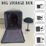 Wig Storage Box for Toupee Hand Carry Wig Bag with Pin Wig Packaging Box