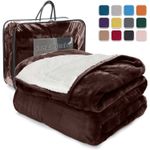 Extra Warm Sherpa Fleece Blanket 480 Gsm Soft Reversible Large Sofa Bed Throws