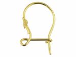 Fleur de Lys Safety Ear Hook 9ct Yellow Gold Wires for Earrings - Gold 1 Pair