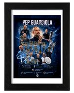 Pep Guardiola Signed Autograph PHOTO Pre Print 6x4/A4/ Framed Manchester City Fc