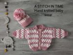 Babies Hand Knitted Jacket And Pull On Hat