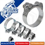 Jubilee Super clamps Heavy Duty T Bolt Stainless A2 A4 Marine Steel Hose Clips