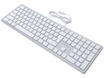 Techera USB-C Wired Fullsize Keyboard for Mac - White / Silver - TE-WKC1