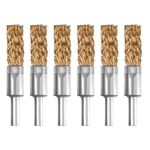 6pcs Steel Wire Brush Drill Brass Coated Set Tool Rotary Polishing Rust Remove