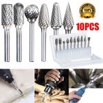 10X Tungsten Carbide Burrs Rotary Burr Set Head 1/8'' Shank Die Grinder Bit UK