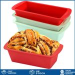 Flexible Non Stick Silicone Loaf Tins Small Bread Baking Moulds 4 Pack