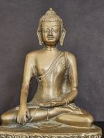 Vintage Brass Thai Buddha Statue Produced Mid 1900s. Stands At 20 cm High.