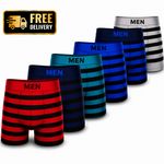 6 12 Pack - Men's Boxer Briefs Soft Stretch Breathable Trunks full Stripe S-L