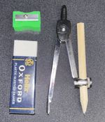 Drawing Compass. Metal Compass + Helix Eraser + Free Pencil + Sharpener.
