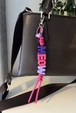 Handmade Chunky Bead “Meow” Bag Charm