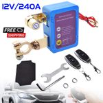 Wireless Dual Remote Car Battery Disconnect Relay Master Kill Cut-off Switch 12V