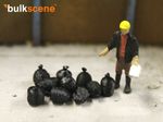 BLACK BIN SACK MODELSRUBBISH SCRAP - PACK OF 10 - BLACK OO GAUGE MODEL RAILWAY