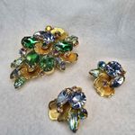 Vintage D&E Juliana Brooch and Earrings Set Excellent Condition Retro Jewelry