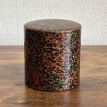 Vintage / Antique Japanese Tsugaru Kara-Nuri  Lacquer Tea Caddy Metal Inner Lid