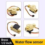 1Pc 1/2” Brass Water Flow Sensor Flow Meter,for Water Heater/Farmland Irrigation