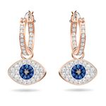 SwarovskiNew Symbolica hoop earrings Evil eye Blue Rose gold-tone plated 5425857