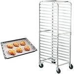 10 Tier Aluminum Bun Pan Rack Commercial Bakery Sheet Pan Rack Trolley Wheels