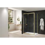 BRAND NEW SHOWER PANEL - Nexa By MERLYN 6mm Framed Brushed Brass Side Panel Only
