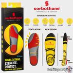 SORBOTHANE DOUBLE STRIKE INSOLES SHOCK ORTHOTIC FOOT PAIN RUN GEL SHOE INSERTS