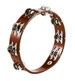 Meinl TA2AB Wood Double Row Tambourine Steel Jingles, African Brown (NEW)