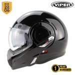 ViPER F242 Reverse Flip Up Motorcycle Motorbike Touring Helmet - Gloss Black