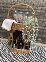 Vintage Wicker Wine / Glass Display Or Hamper. Great Condition For Age . Lovely!