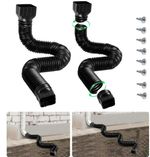 Aoresac Black-2pack Rain Gutter Downspout Extensions Flexible/Drain Downspout
