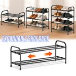 2 3 4 Tier Expandable Shoe Rack Narrow Shoe Storage Organizer Shelf for Closet