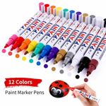 12 Paint Pen Marker Colour for Car Tyre Tire Metal Rubber Glass Permanent Marker