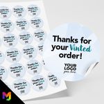 Custom Thank You For Your Vinted Order Round Sticker Printing | Add Your Logo!