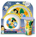 Moon and Me BPA Free PP 3pcs Dinner Set Plate, Bowl & Cup
