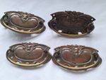 4 x vintage copper and brass art nouveau drawer pull handles