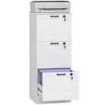 HOMCOM 3-Drawer File Cabinet, Lockable Filing Cabinet for A4 Letter, White
